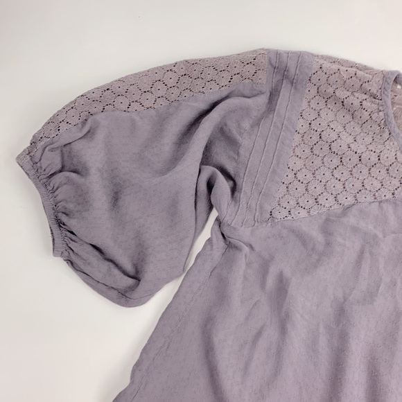 Free People Pullover Top shirt purple lavender Size Small oversized Lace Tassel - Picture 7 of 16